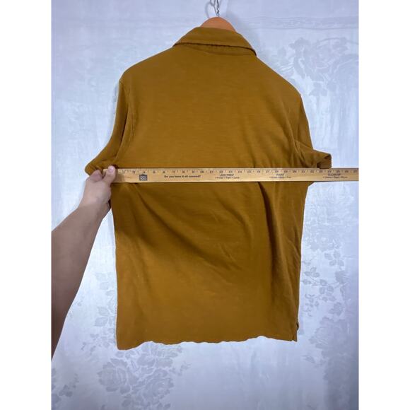 Pact Polo Shirt Large Gold Tan Organic Cotton Golf Classic Prep Sustainable - Picture 8 of 8